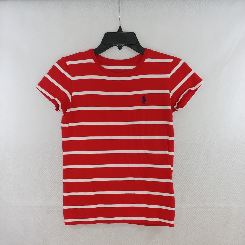 SOLD ‼️‼️‼️ Polo Red & White Striped T-Shirt Sz S